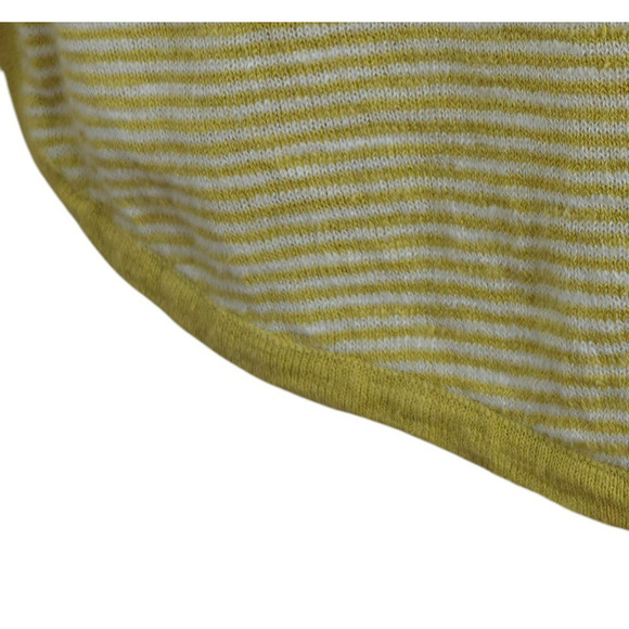 Eileen Fisher Organic Linen Cotton Bateau Sweater Petite Large Yellow Striped - Picture 4 of 8
